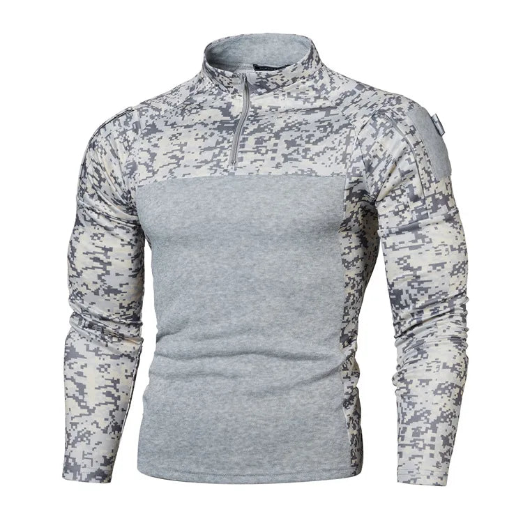 Men’s Camouflage Hoodie Sweatshirt Long Sleeve Outdoor Jogging Training Shirt