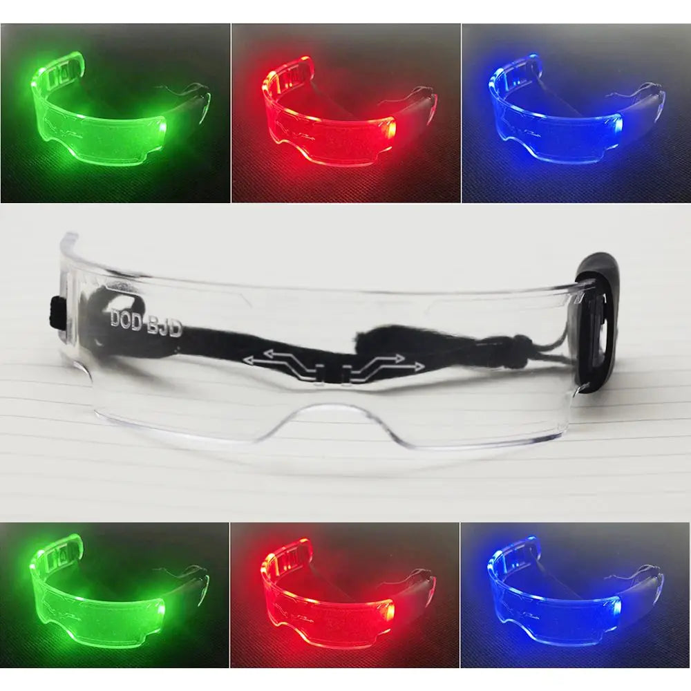 Labubu LED Punk Glasses Labubu Doll 3-color Luminous Glasses Cool Night Light Future Technology Glasses Mini Edition