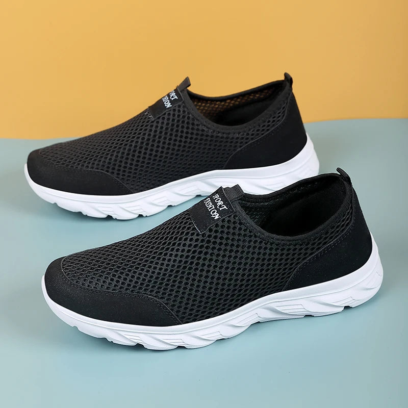 Men's Breathable Slip-On Sneakers – Classic Casual Mesh Running Shoes - Premium shoes from Lizard Vigilante - Just $99.99! Shop now at Lizard Vigilante