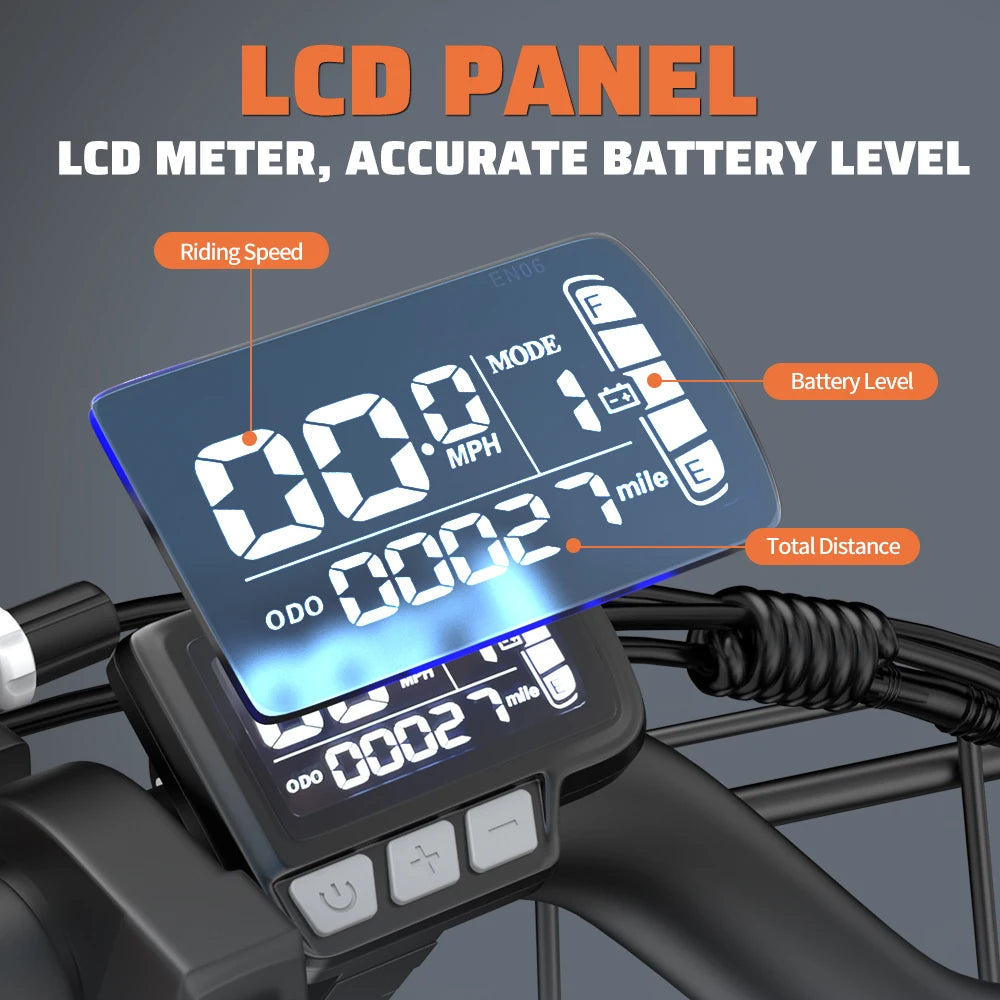 Electric Bike for Adults,20'' 1500W Peak Ebike, Up to 50 Miles 32MPH Electric Mountain Bike with 48V 20AH Removable Battery