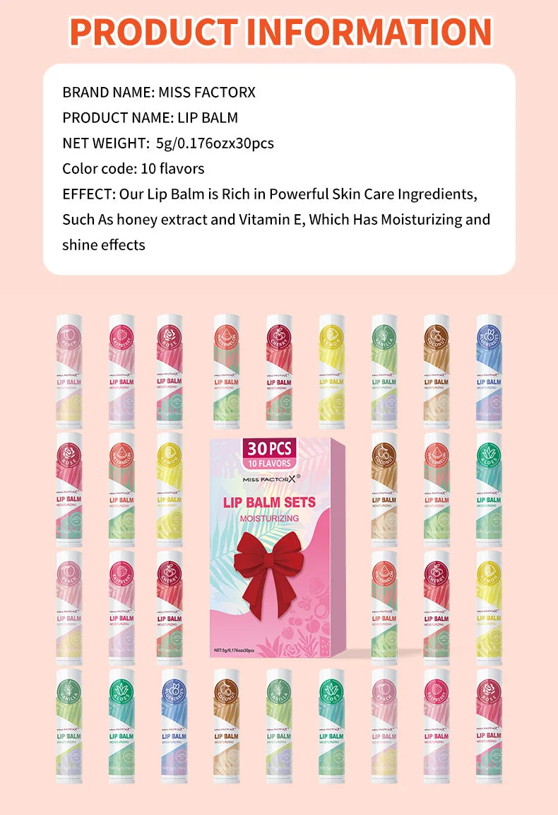 30pcs/box lipstick set, lip moisturizing, moisturizing, smooth, delicate, soft, shiny lips exclusive for women, the best choice