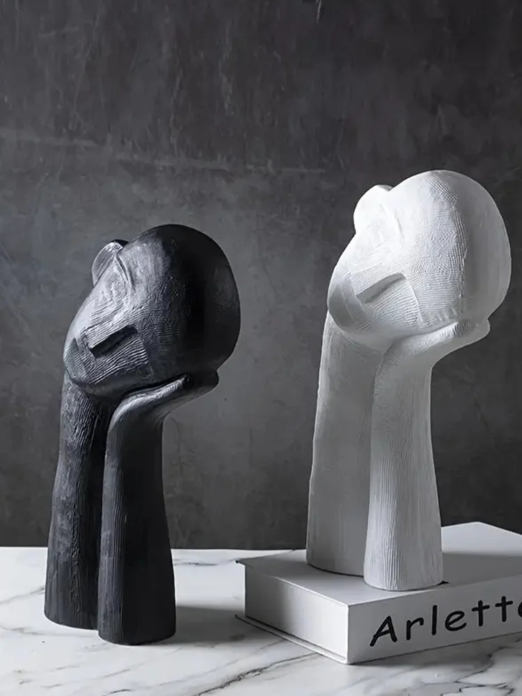 Scandinavian Abstract Contemplation Thinker Portrait Sculpture Decorative Art High End Light Luxury Home Soft Decoration