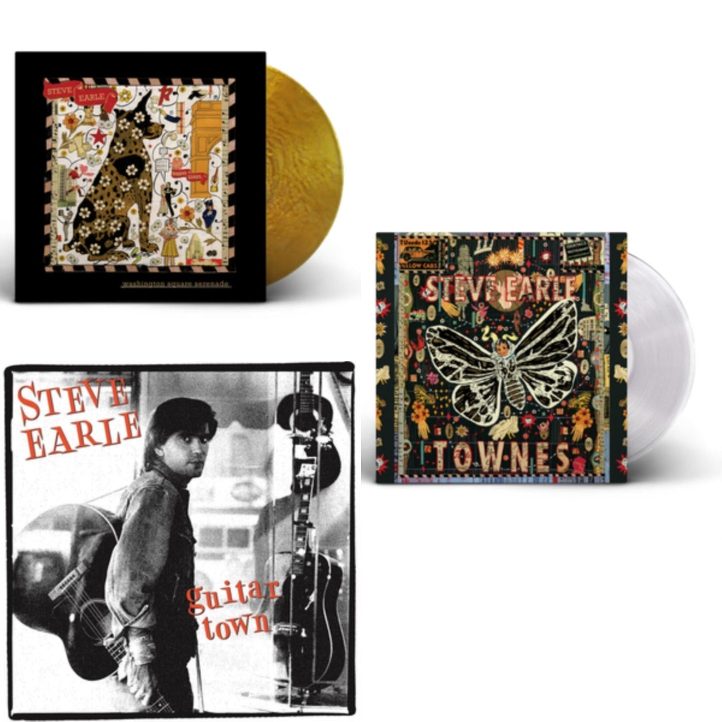 Guitar Town & Washington Square Serenade (Metallic Gold LP Vinyl) & Townes (2LP/Clear Color Vinyl)