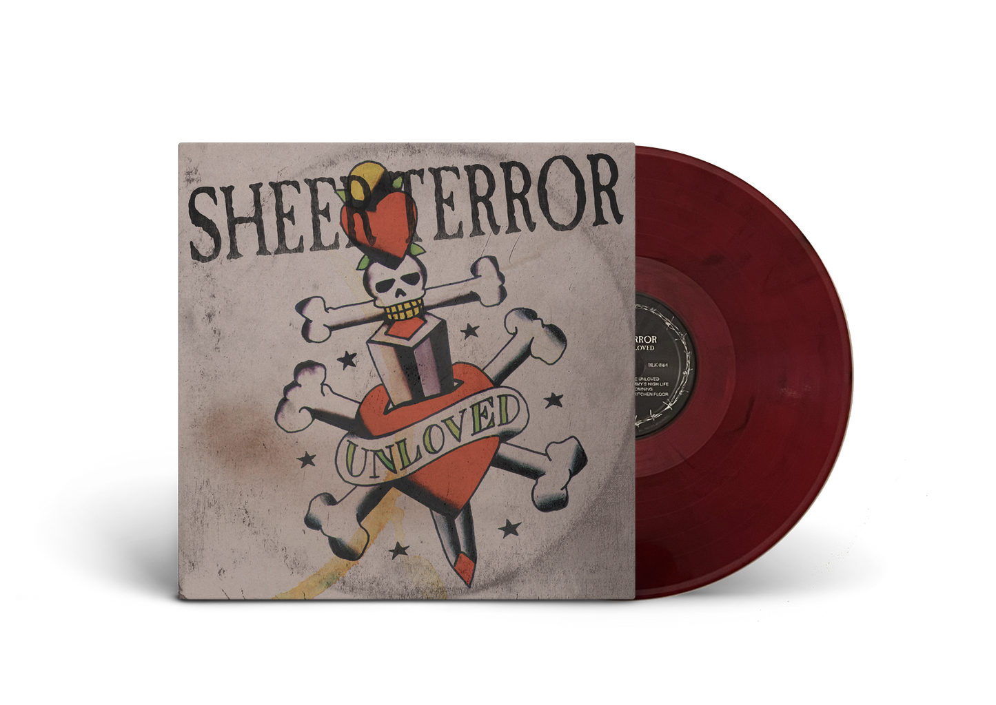 SHEER TERROR ‘UNHEARD UNLOVED’ LP (Limited Edition – Only 200 Made, Red & Black Swirl Vinyl)