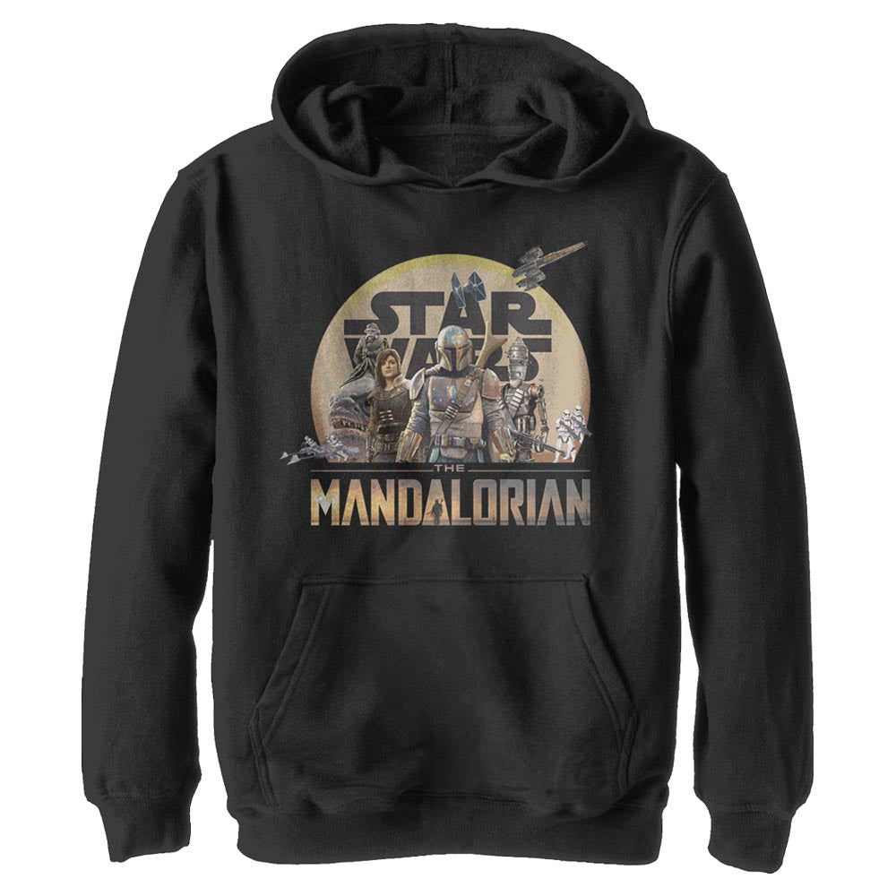 Star Wars Mandalorian Character Action Pose Boys Kids Lightweight Hoodie