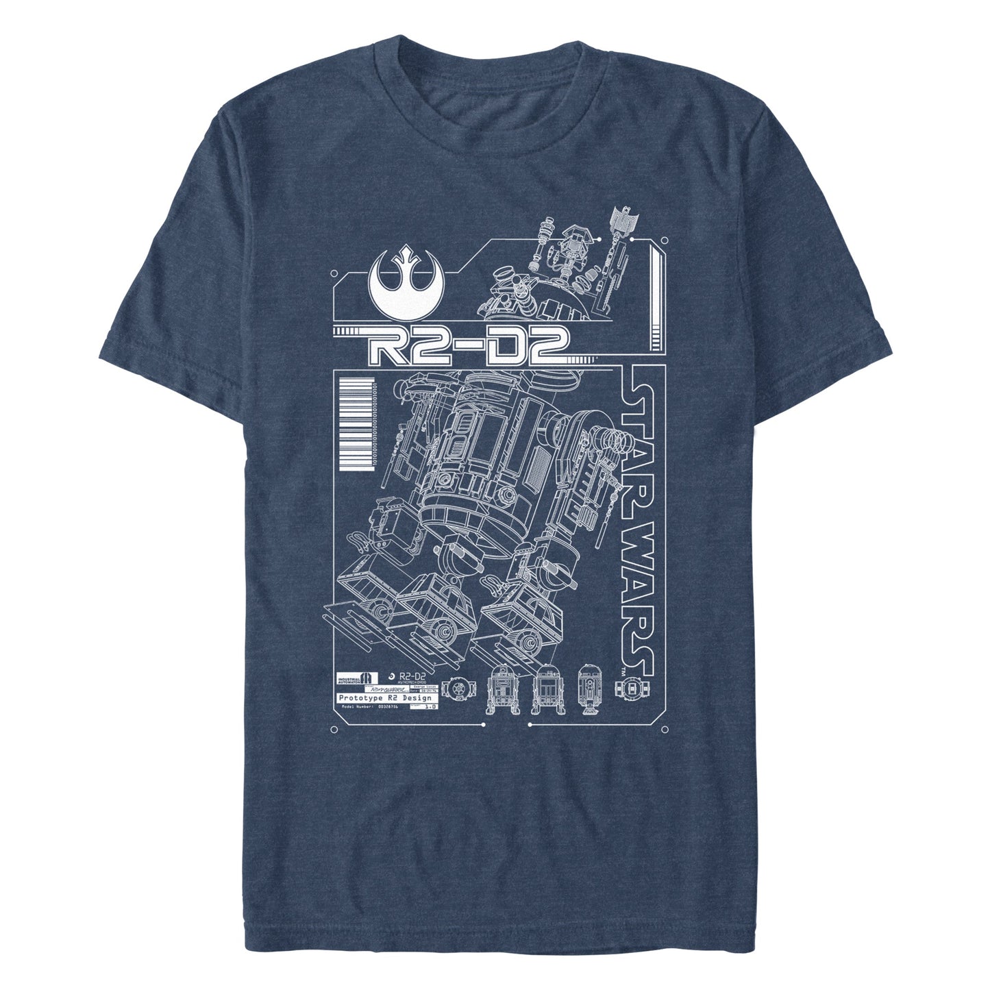 Star Wars R2 Schematic Mens T Shirt