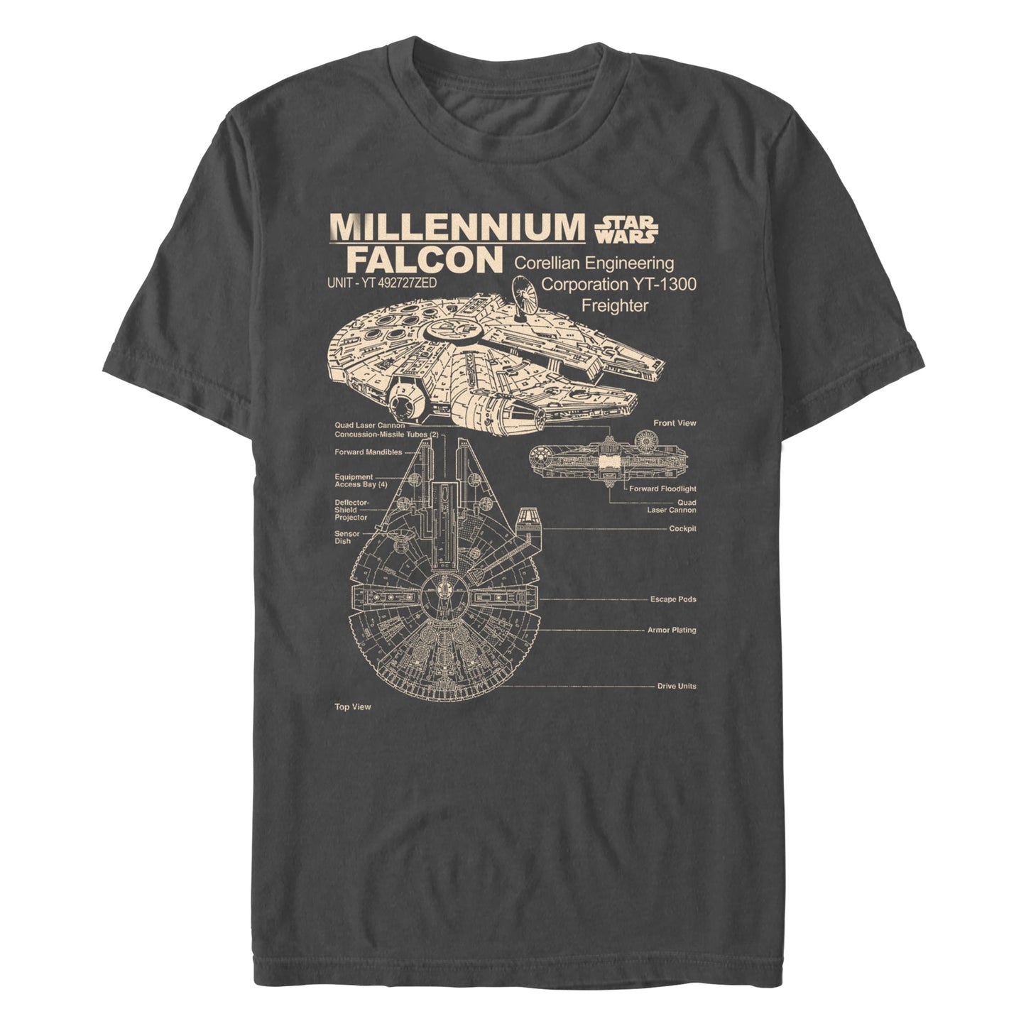 Star Wars Corellian Freighter Mens T Shirt