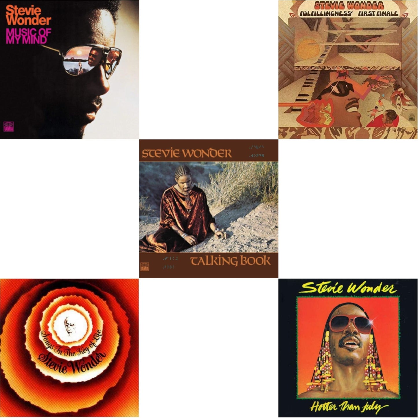 Music Of My Mind & Songs In The Key Of Life & Talking Book & Fulfillingness' First Finale & Hotter Than July