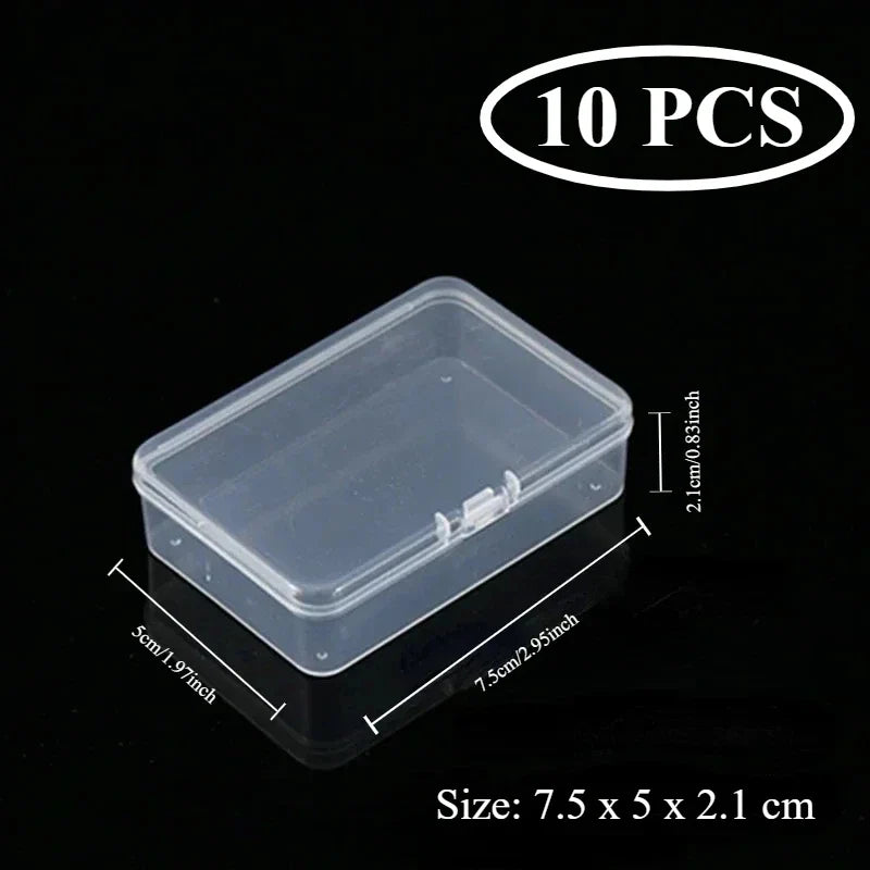 Mini Plastic Rectangular Storage Box Translucent Packing Box Dustproof Durable Strong Jewelry Case Container Home Storage