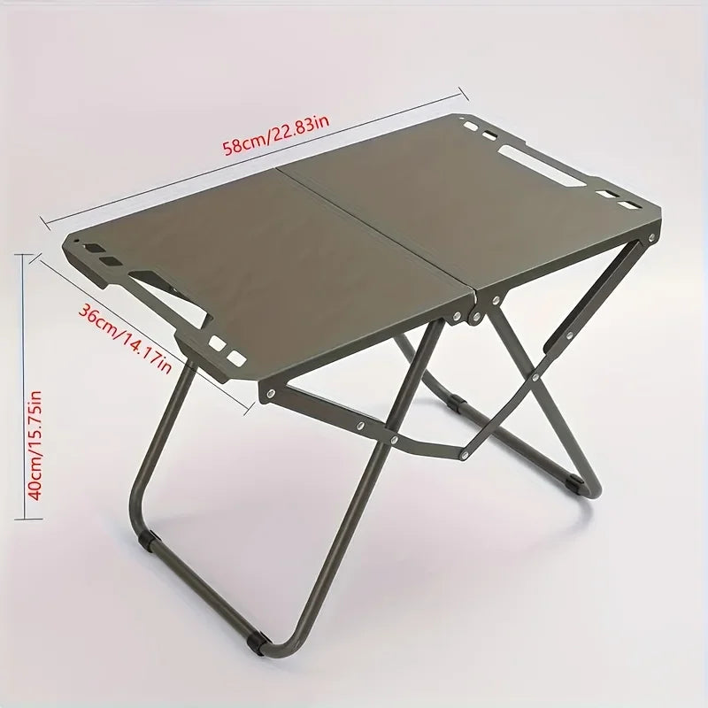 Apocalypse CampForge Folding Table – Heavy Metal Outdoor Picnic Gear for Rebels, Roadies & Nomads