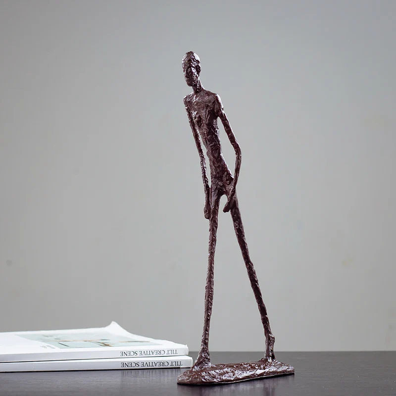 30cm Giacometti Sculpture Bronze Walking Man Statue Abstract Skeleton Hot Casting Art Figurine Famous Replica Crafts Home Decor