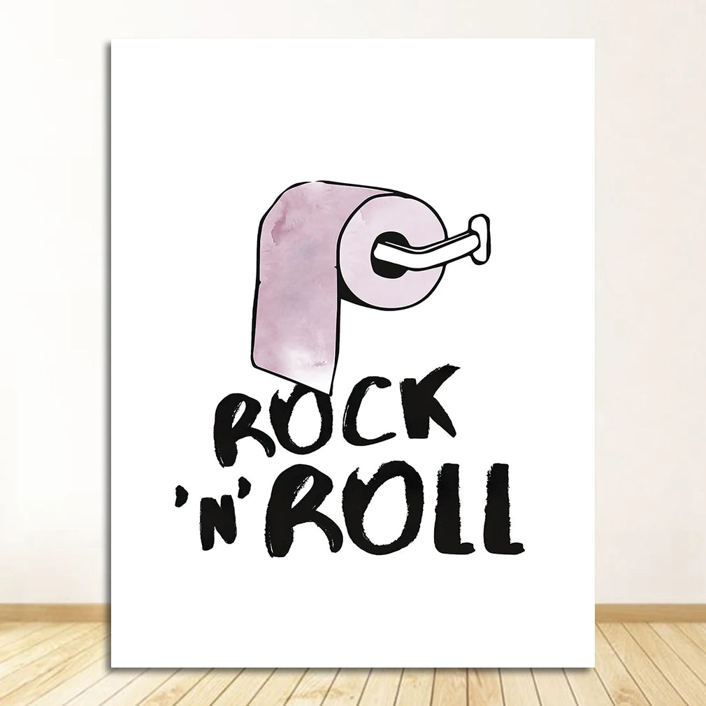 Have A Nice Poo Rock-N-Roll Bathroom Canvas Print