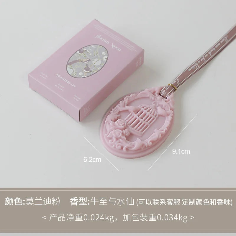 Birdcage Aromatherapy Candle Wax Tablets Wardrobe Deodorant Car Pendant Solid Balm Aromatic Air Freshener Long Lasting Fragrance