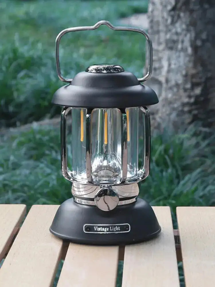 Outdoor Camping Lantern Portable USB Rechargeable Lamp Retro LED Light For Emergency Fishing Hiking Tent Nightlight Waterproof