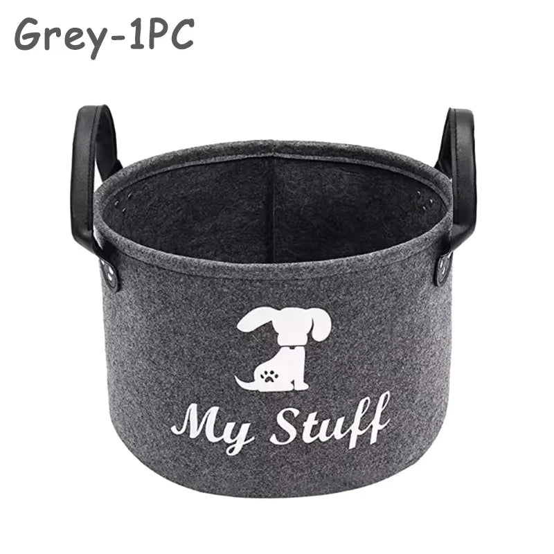 1/3/5PCS Dog Toy Storage Box Felt Pet Supply Storage Basket Accessories Box Clothes Sundries Organizer Basket Home Tools