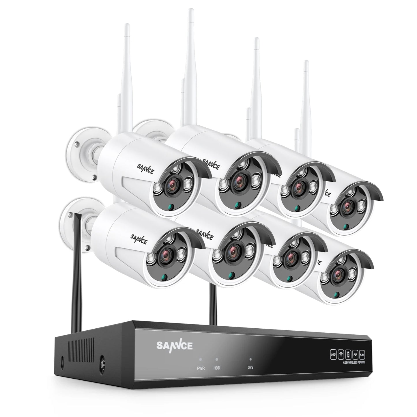 SANNCE “Midnight Surveillance Riot” 8CH FHD 3MP Wireless Security System — 5MP NVR, AI Detection, Night Vision & Audio Fury