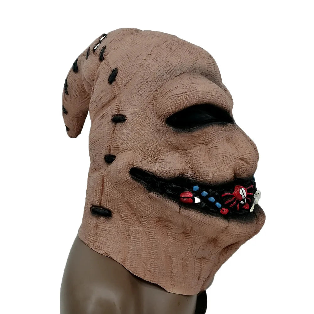 Harvest Horror Scarecrow Clown Mask: Burlap Sack Joker Headgear For Adults