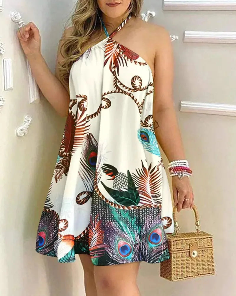 VENOM BLOOM // Floral Halter Riot Dress – Boho Backless A-Line Heatwave Killshot - Premium dress from dsers - Just $19.99! Shop now at Lizard Vigilante