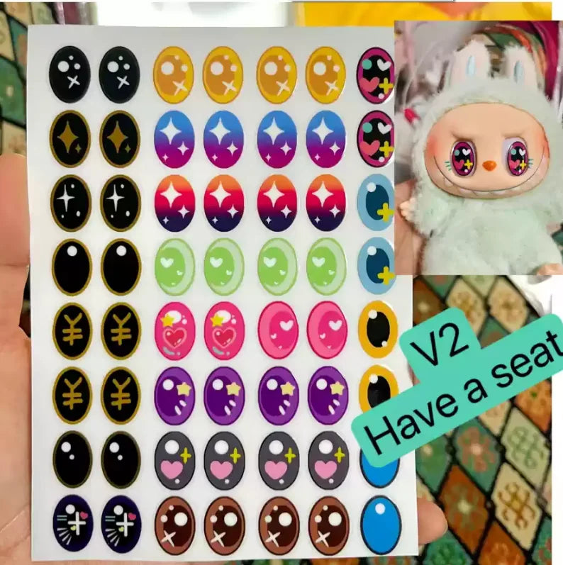 17cm Labubu V1v2 Eye Makeup Color False Eyelash Customization Gorgeous And Exquisite Eye Makeup Stickers Eyelash Stickers
