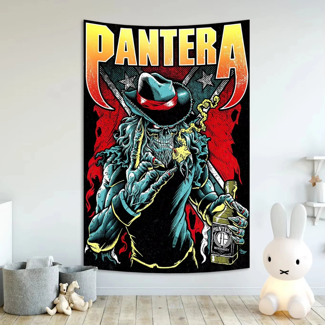 Panteras Nightdrive Wall Tapestry – Heavy Metal Room Banner For Bedroom, Dorm, Studio & Stage Backdrops 🎸🔥
