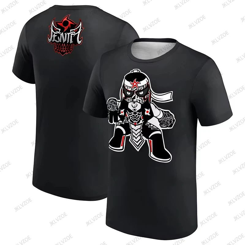 Black Penta Cartoon Fighting Tee – Heavy Metal WWE Boxing Sports Shirt for Men & Women