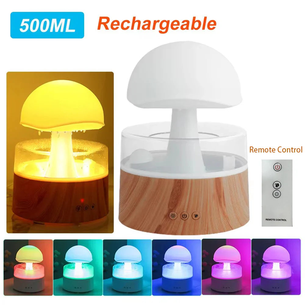 Mi Mushroom Air Humidifier Wireless Fragrance Diffuser Bedroom Essential Oils Diffuser Rain Cloud Night Light Home Appliance