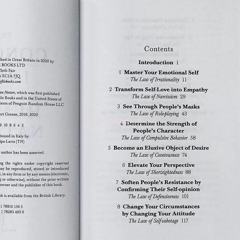 The Laws of Human Nature By Robert Greene Book-English Book for Adult