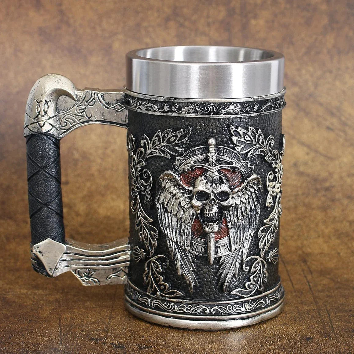 Medieval Viking Retro 3D Sword Skull Beer Mug With Stainless Steel Insert Resin Big Capacity Coffee Cups Men's Halloween Gift - Premium from Lizard Vigilante - Just $63.99! Shop now at Lizard Vigilante