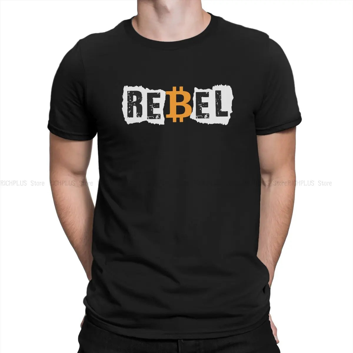 Bitcoin Crypto Rebel Streetwear Graphic Tshirt Men Harajuku Hipster Tee