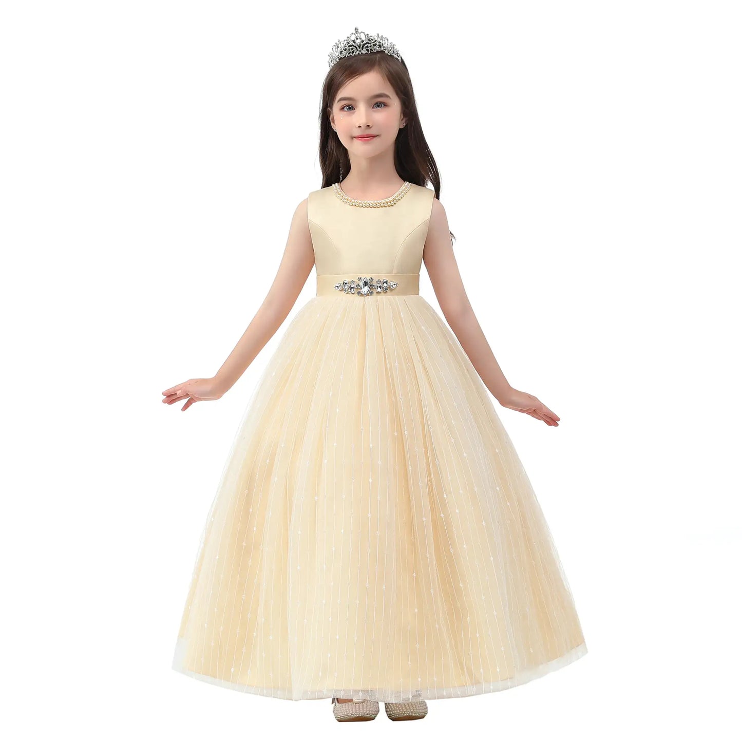New Princess dress Large children's long dress Girl piano performance dress Festival party dress