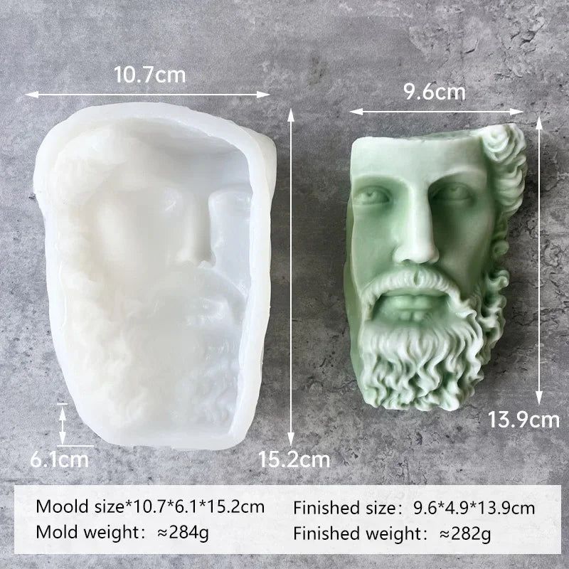 Abstract Imitation Jesus David Sculpture Mold Modern Square Plaster Mold Candle Silicone Aromatherapy Resin Plaster Mold