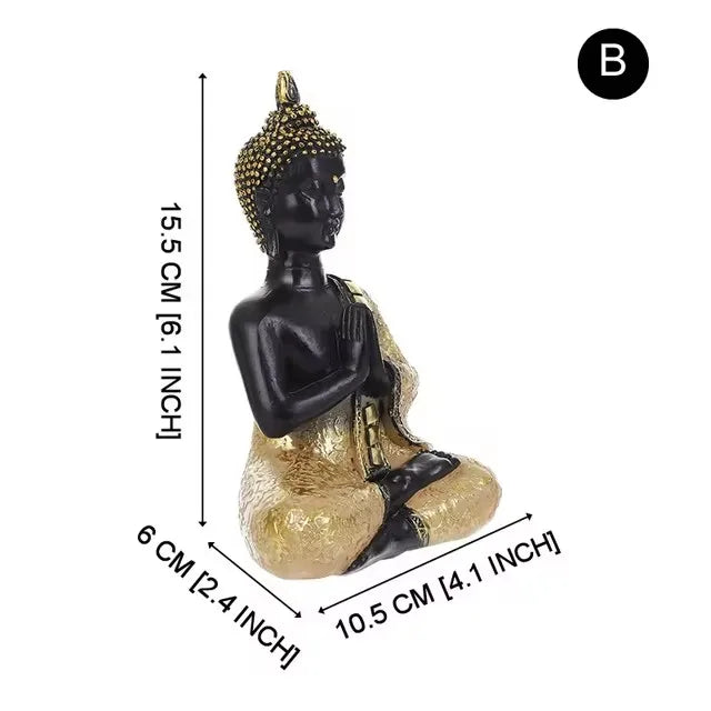 Thai Buddha Figurine Sculpture Sitting Buddha Statue Home Office Decor Indoor Statue Ornament 15cm Feng Shui Ornaments Crafts