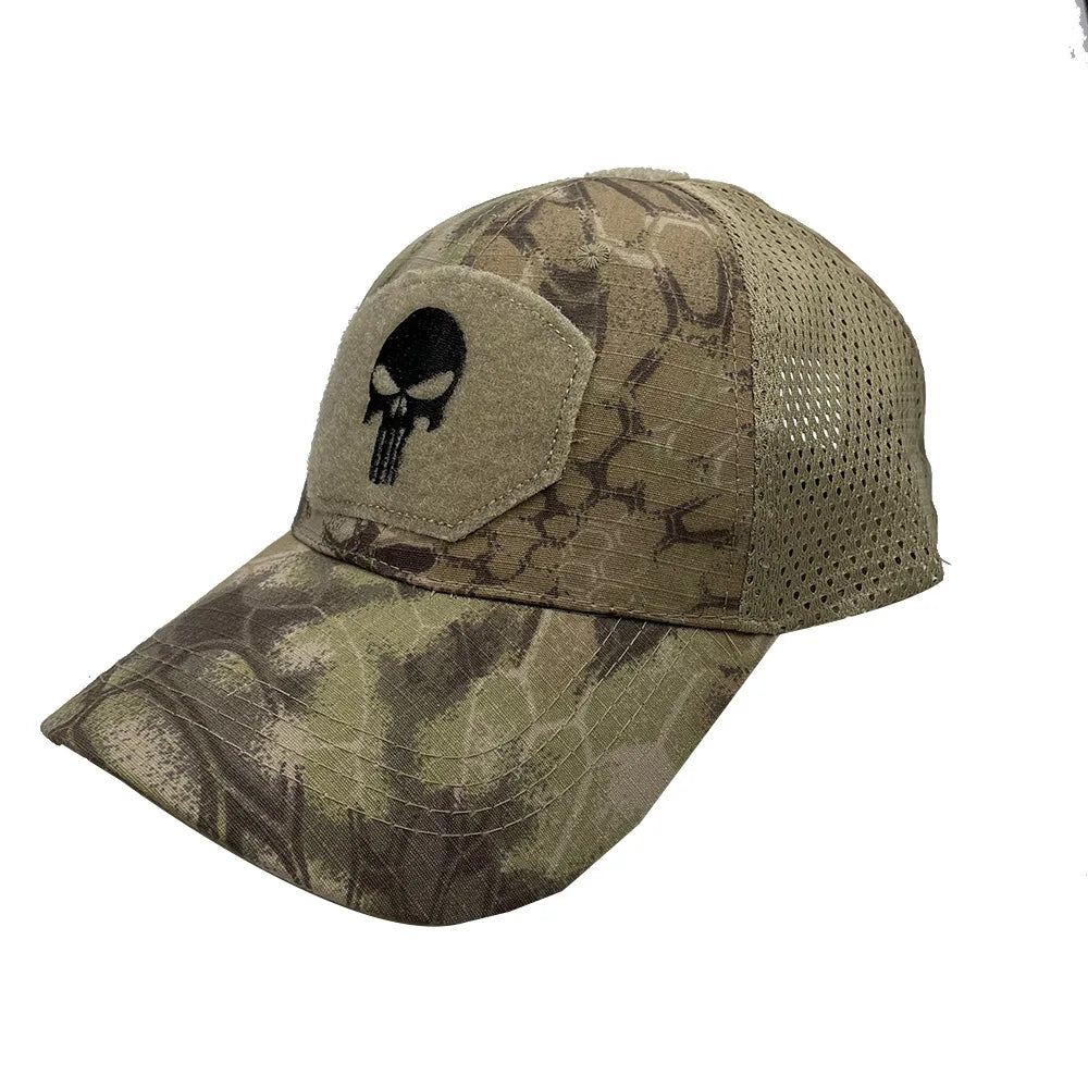 Tactical Camouflage Baseball Cap Mesh Breathable Special Forces Tactical Camo Hat Skull Duck Visor Hat - Premium from Lizard Vigilante - Just $8.99! Shop now at Lizard Vigilante