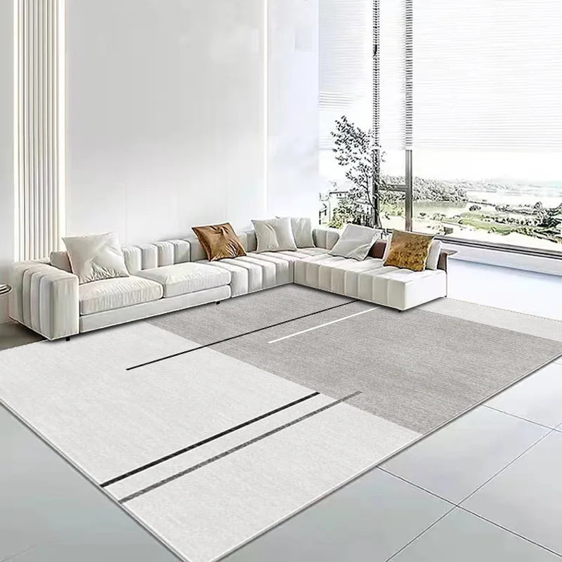 Modern Minimalist Geometric Patterned Living Room Bedroom Rugs Soft Texture Anti-Slip Stylish Home Floor Decor