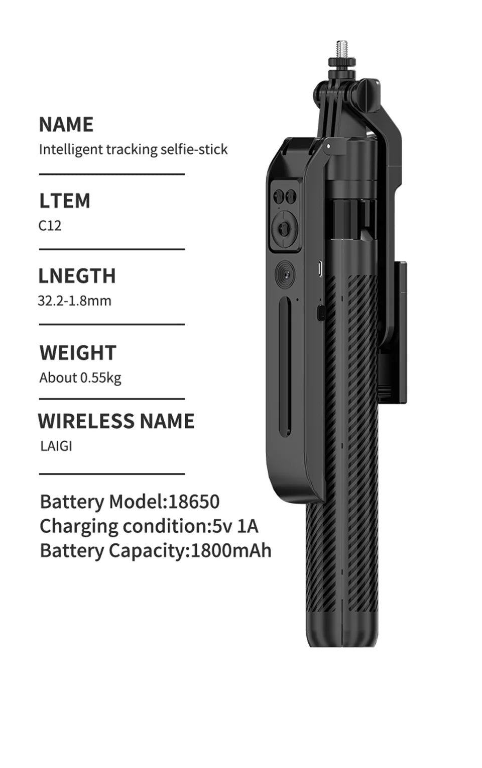 Fangtuosi IronClutch AI Tripod Gimbal — Bluetooth Selfie Stick & Smart Follow Stabilizer For Smartphones