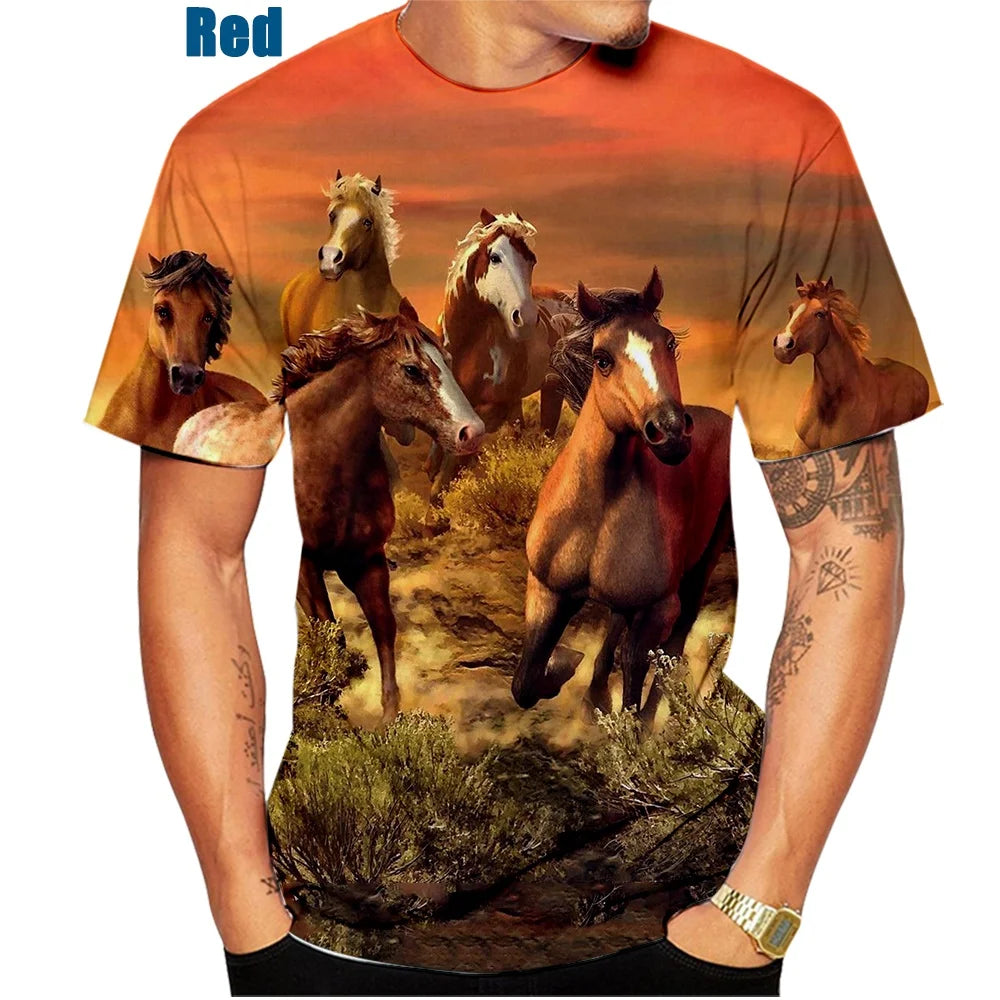 New Fashion 3D Printed Animal Horse T-Shirt for Men and Women – Creative Casual Tee, Lightweight & Quick-Dry - Premium T-Shirts from Lizard Vigilante - Just $4.99! Shop now at Lizard Vigilante
