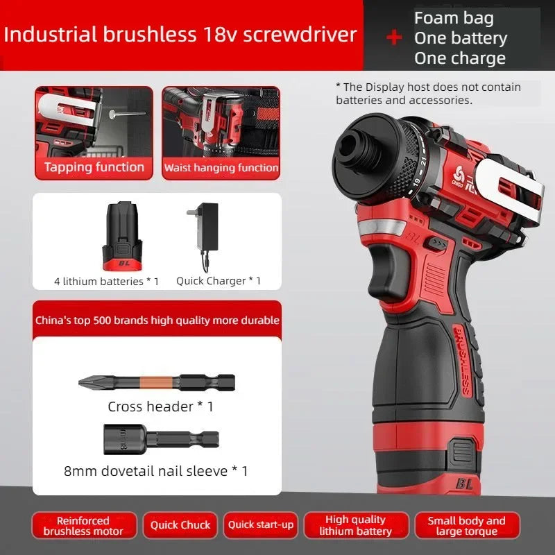 CHIGO 18V “DRILL 'TIL IT HURTS” Brushless Knockable Cordless Driver – 80N·m Torque, Rock-Solid Power Tool for DIY Kings - Premium screwdriver from dsers - Just $123.99! Shop now at Lizard Vigilante