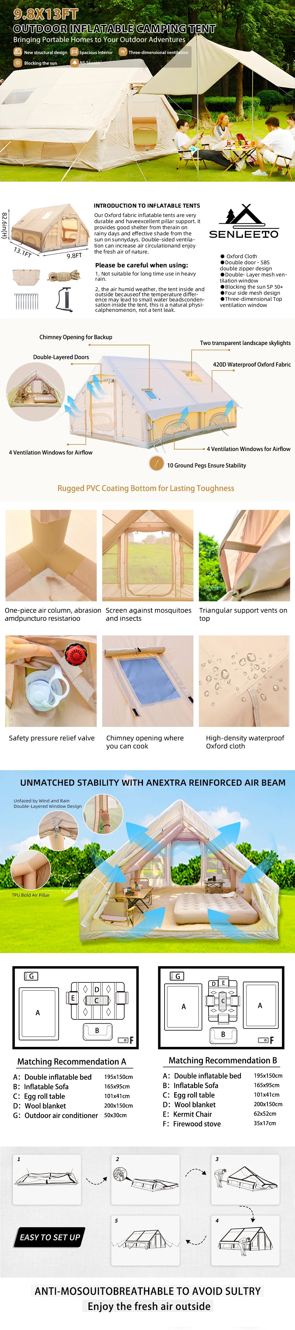 "The HexDome 129" – Battle-Ready Inflatable Fortress Tent for 8-10 Souls | Instant Setup Apocalypse Shelter with Pump - Premium tent from dsers - Just $1026.99! Shop now at Lizard Vigilante