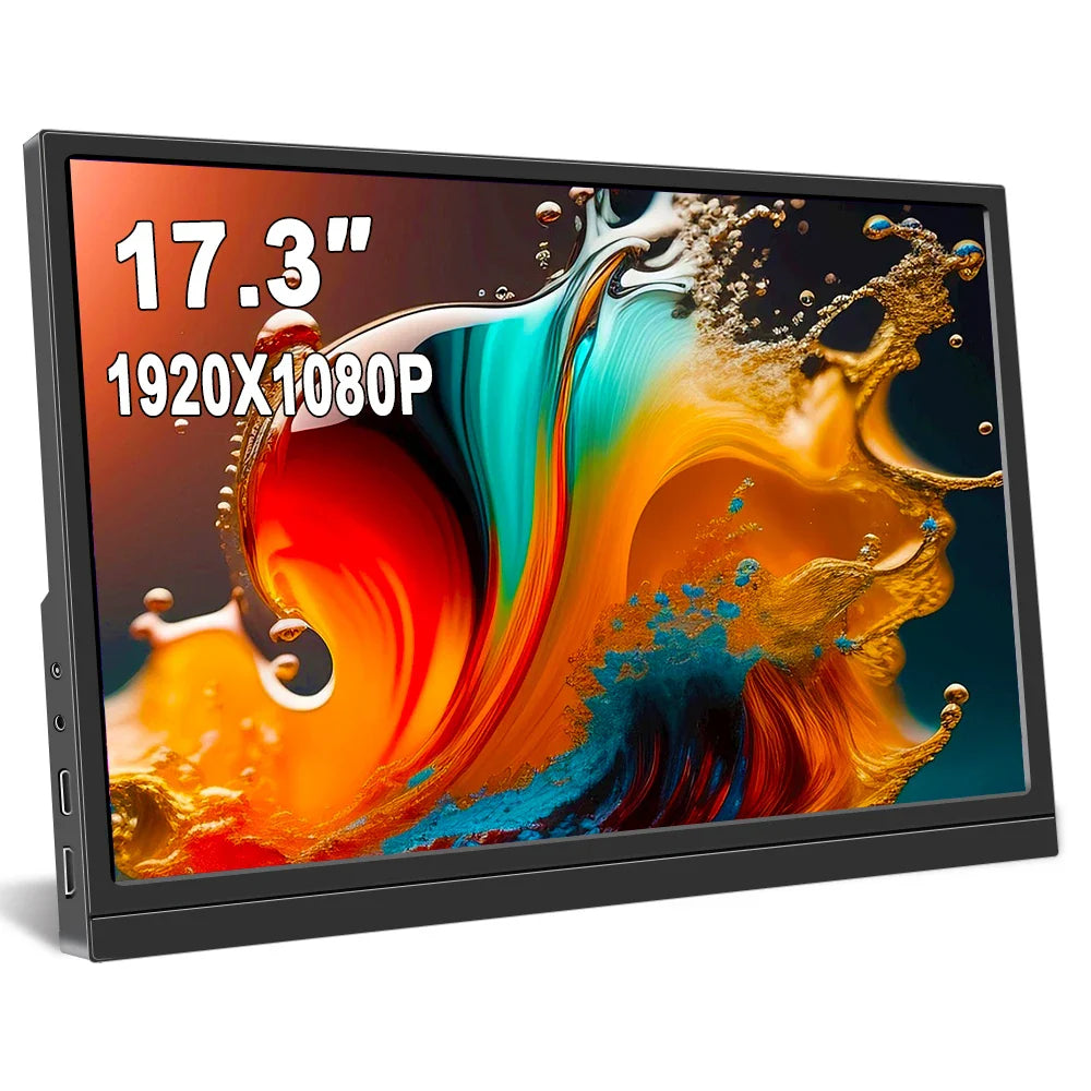 17.3Inch Portable Monitor External Display LCD Screen PC Gamer HDMI-compatible Switch Xbox PS4/PS5 Laptop Display Gaming Monitor