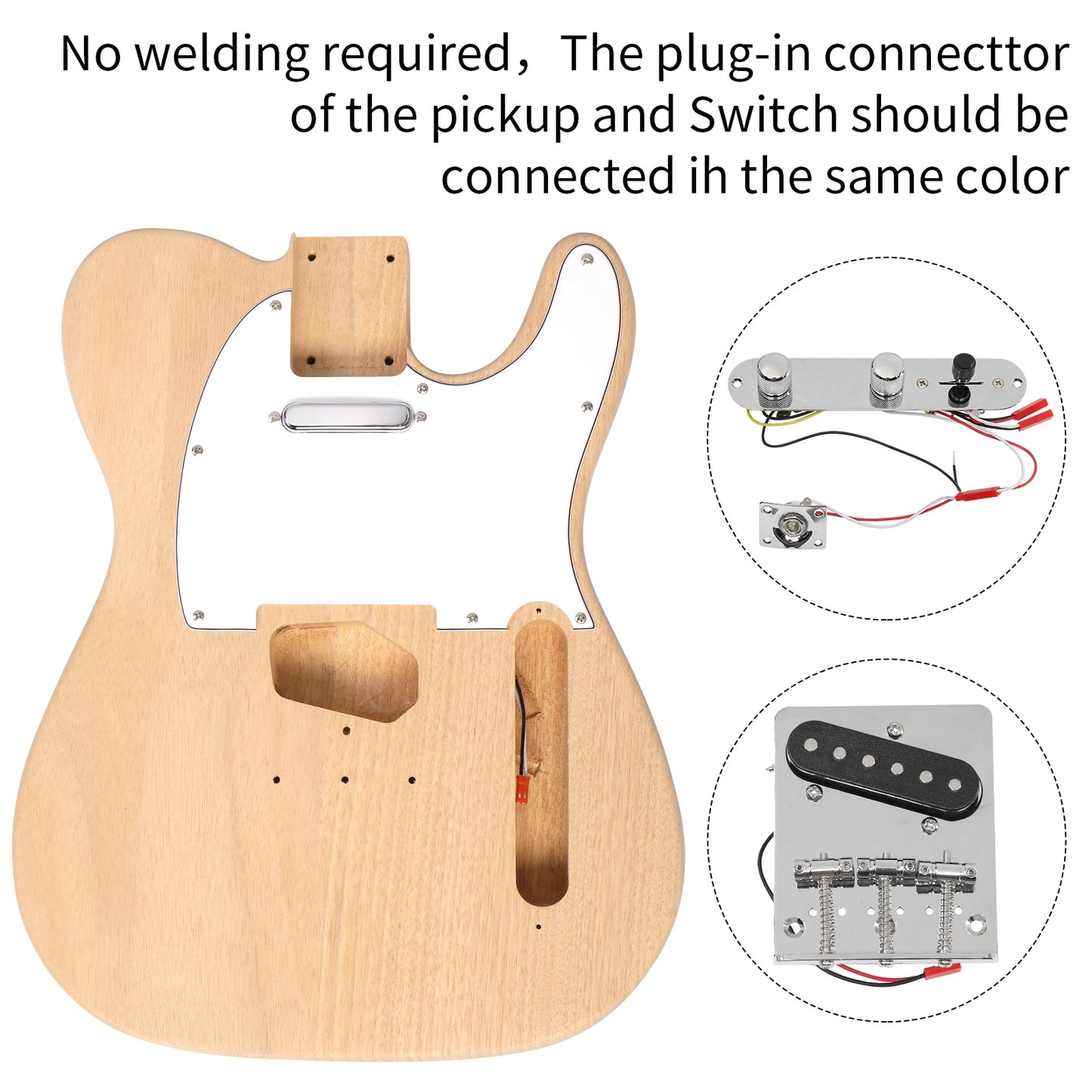 DIY 6 String TL Style Electric Guitar Kits with Mahogany Body, Maple Neck and Accessories - Premium from Lizard Vigilante - Just $224.99! Shop now at Lizard Vigilante