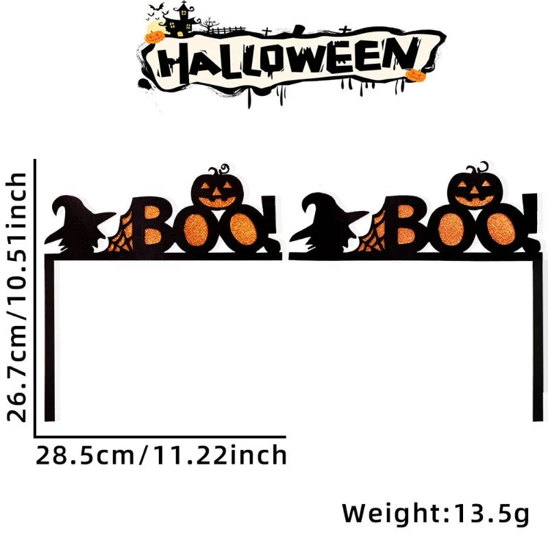 Halloween Door Frame Decoration,Bats,Pumpkins,Spider Webs,Door and Window Corner Stickers, Halloween Home Decoration