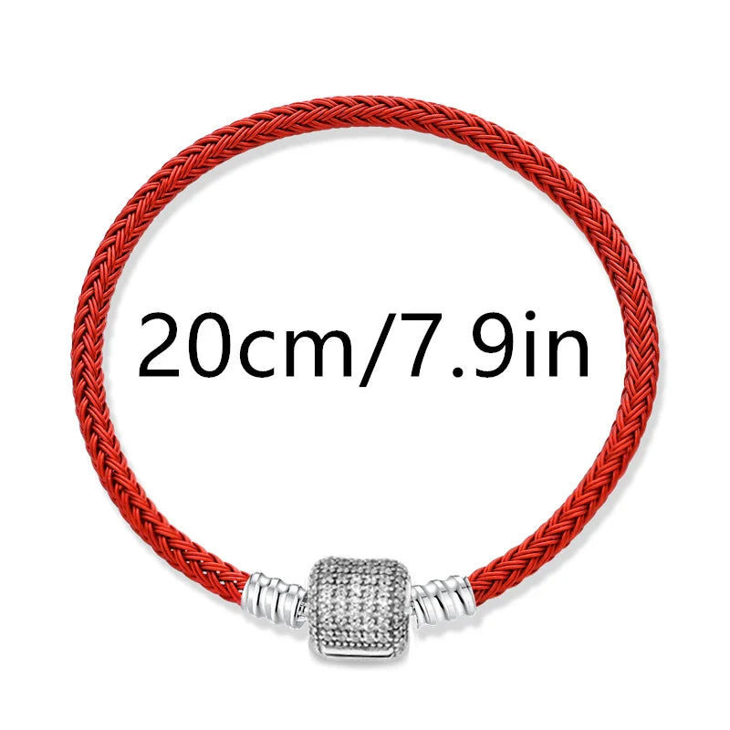 925 Silver Valentine's Day Snake Year Series Pendant Suitable for 925 Sterling Silver Original Women's Bracelet DIY Jewelry Gift