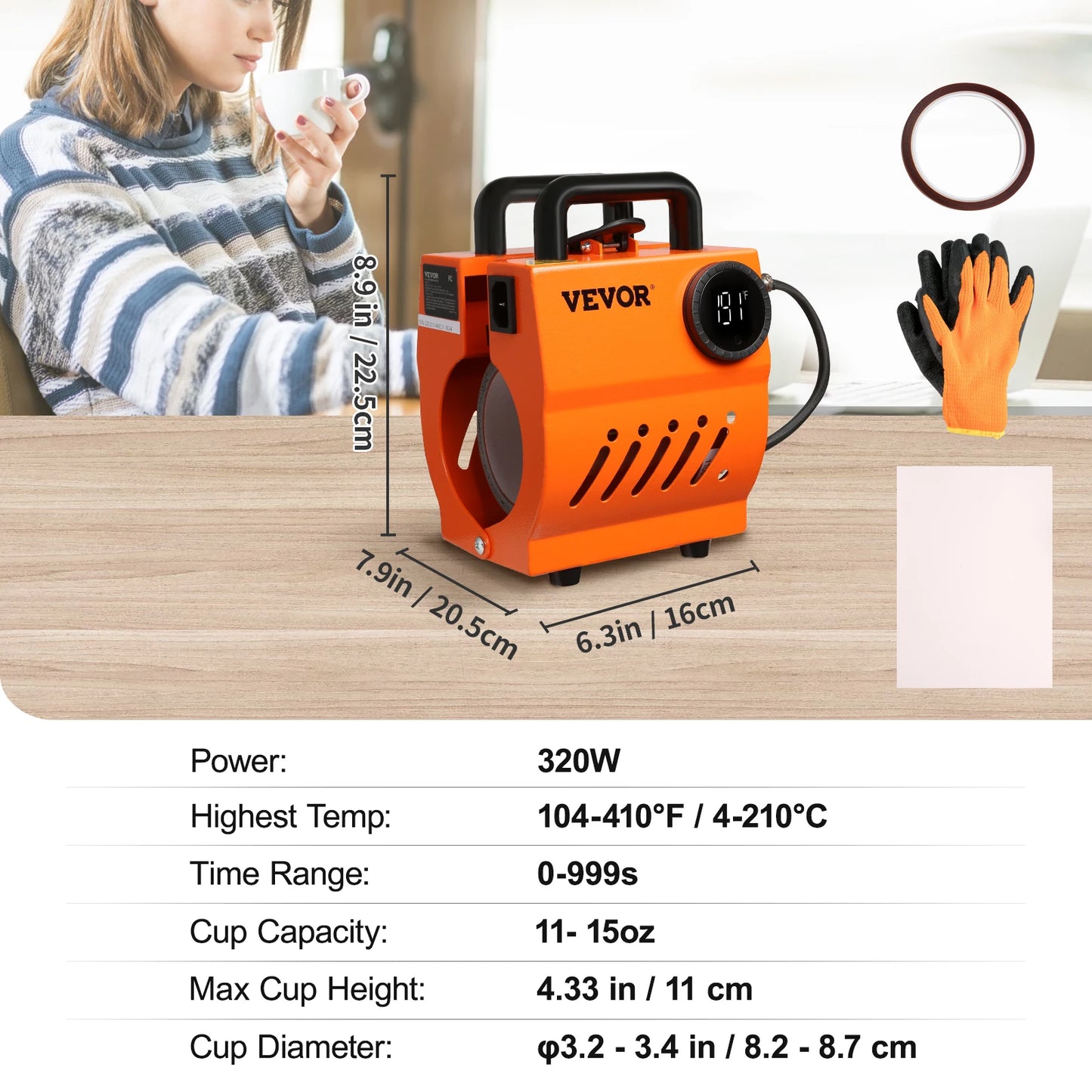 VEVOR 11oz-15oz Mug Heat Press Mini Machine | Handheld Ceramic Cup Press for Sublimation & DIY Tumblers | Auto Printing for Gifts - Premium heat press machine from Lizard Vigilante - Just $126.99! Shop now at Lizard Vigilante