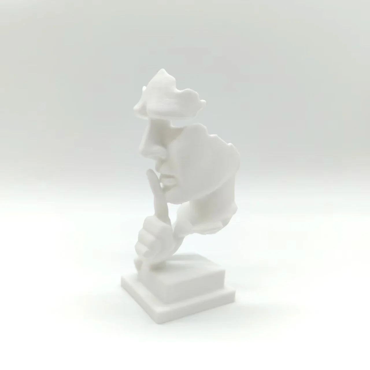 Sixiangjia Statue, Silence Is Golden Abstract Art Statue, 3D Printing Durable Plastic, Modern Plastic Home Sculpture, Simple Design High-Quality Ornaments, Home Office Desktop Decorations, Christmas Easter Halloween Creative