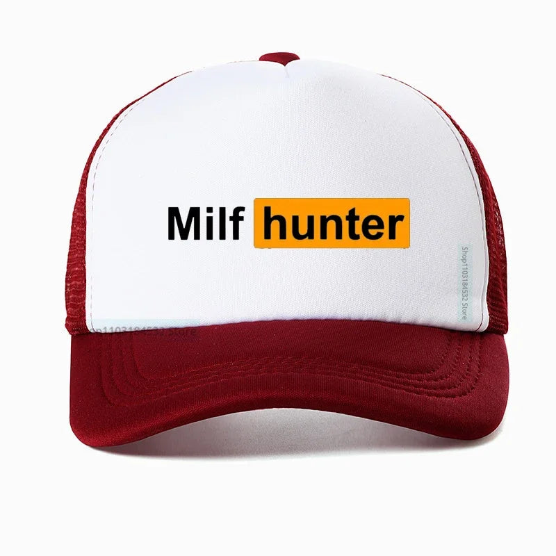 Milf Hunter Graphic Trucker Cap Funny Adult Baseball Hat Summer Streetwear Adjustable