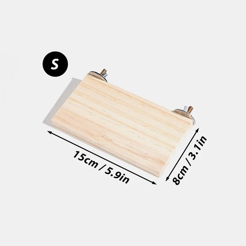 Wood Stand Platform Pet Bird Toys Parrot Rack Hamster Perches Paw Clean Cage Board Accessories for Gerbils Mice Wood Toys
