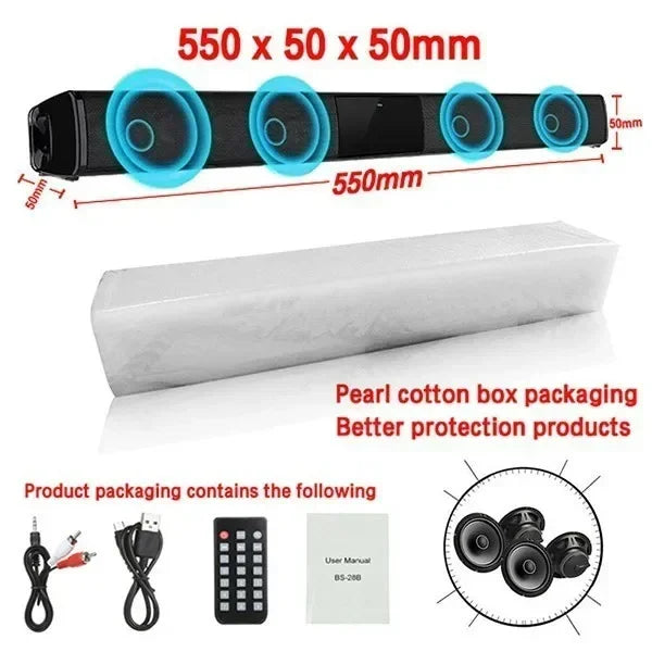 Powerful Wireless Bluetooth Speaker for Home Theater Computer TV Car Sound Box Soundbar Heavy Bass Subwoofer Radio caixa de som