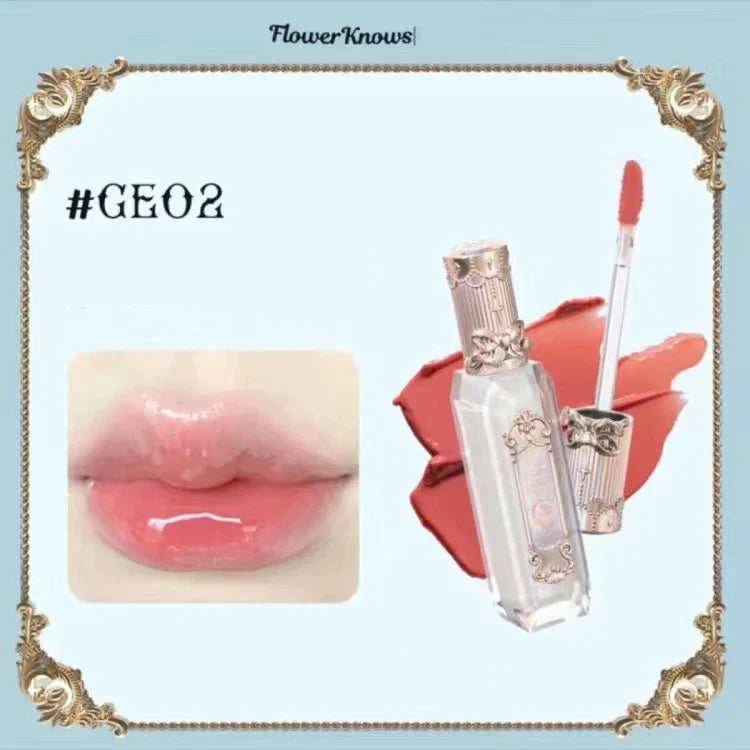 Flower Knows Lipstick Swan Ballet Lip Gloss Mirror Moisturizing Long-lasting Lip Glaze Nostickcup Nourishing 3.5g
