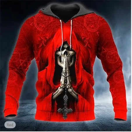 Men's 3D Skull Hoodie Sweatshirt – Skull Head Print Pullover for Autumn Fashion - Premium Hoodie from Lizard Vigilante - Just $70.99! Shop now at Lizard Vigilante