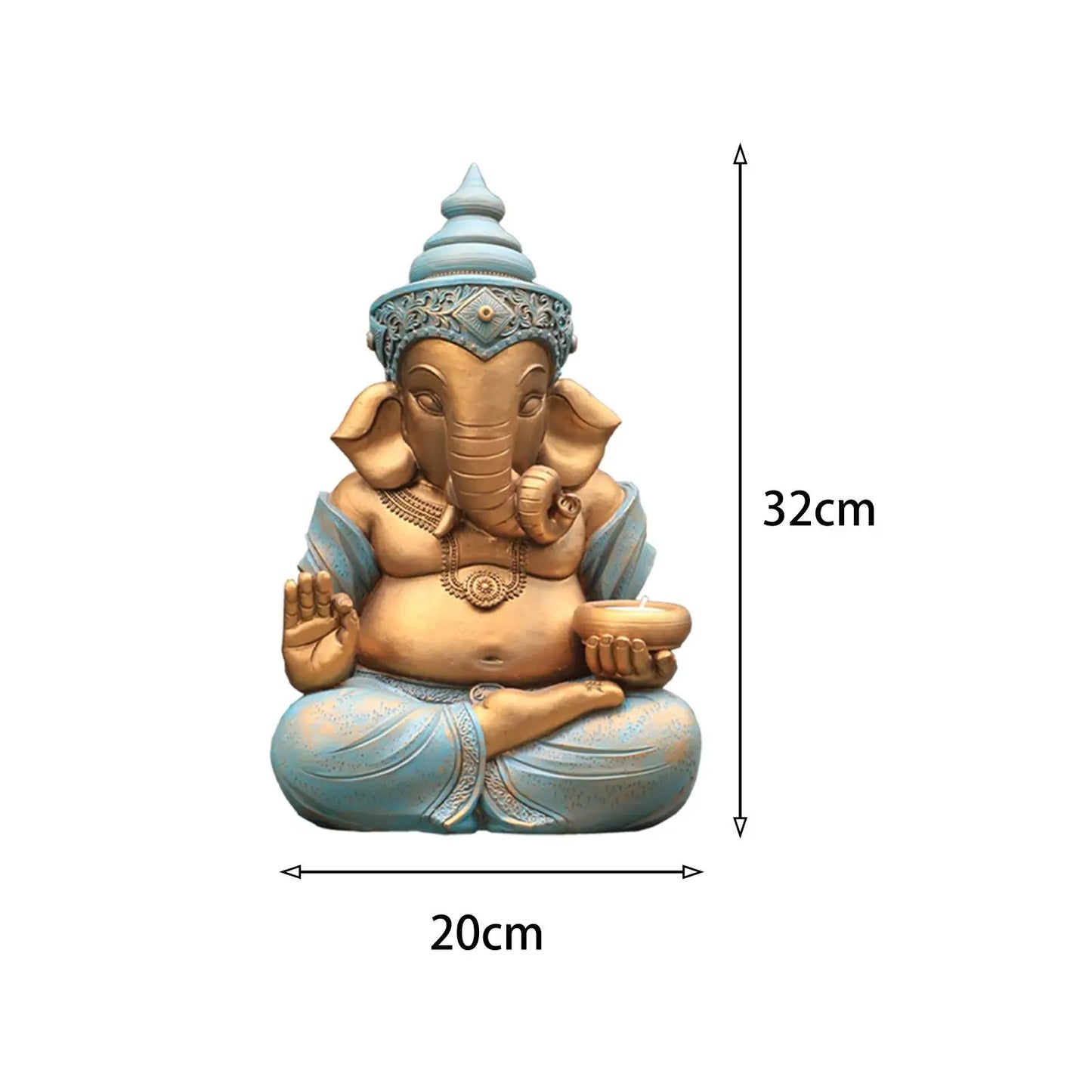 Ganesh Statue Art Crafts Ganesha Figurine Hindu Elephant God Sculpture for Garden Patio Yard Outdoor Landscaping Home Decor